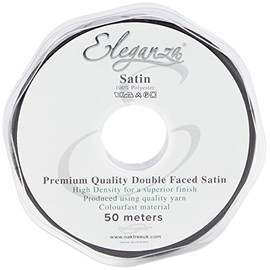ELEGANZA Double Faced Satin 3mm x 50m Black No.20, 3 mm x 5 0m