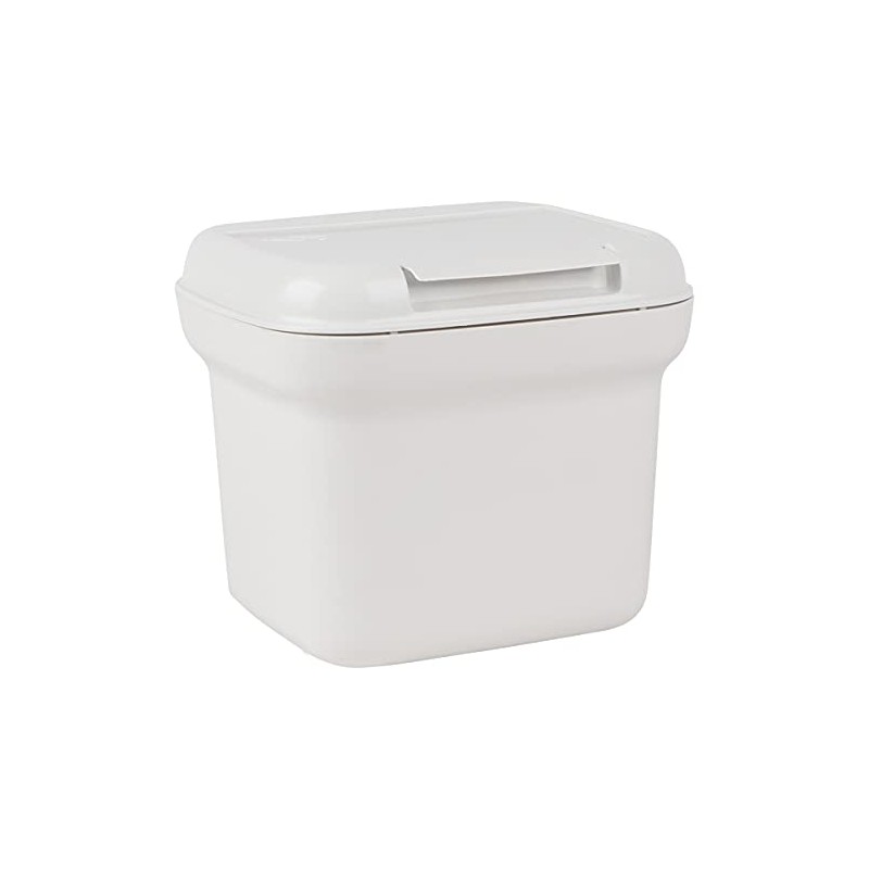 Willow Flip Top Tidy Waste Bin, 5 Litre Capacity, White/Charcoal