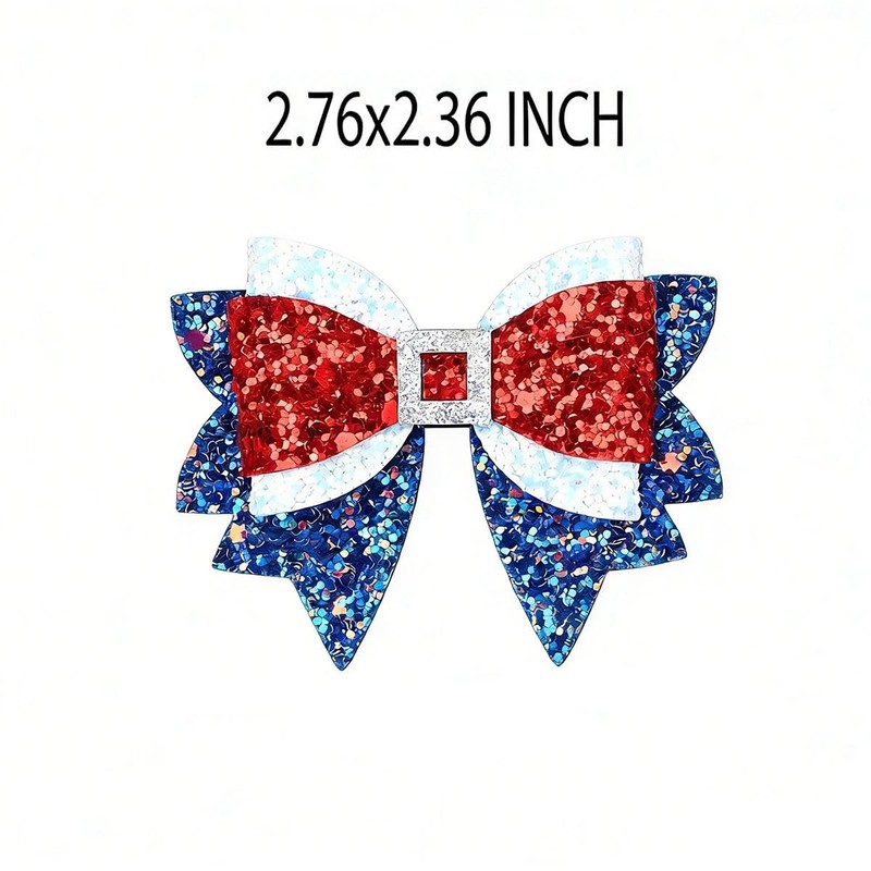 Independence Day Shoe Clips for Women, Glitter Sequin Bow Shoe