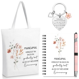 Sinmoe Thank You Gifts for Colleagues Employees Christmas Farewell Gift Colleagues Job Change A6 Notebook Bag Ballpoint Pen Keyring (Sometimes Forget You That You GroBartig)