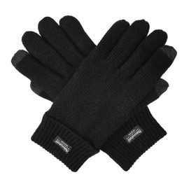BRUCERIVER Men Pure Wool Knitted Gloves with Thinsulate Lining Size S/M (Black Touchscreen)