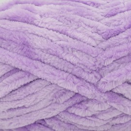 Velvet Chenille Yarn for Crocheting,Purple Fluffy Velvet Plush Thick Soft Chunky Chenille Baby Blanket Yarn for Crocheting Knitting Beginners 100g/49.2yd（Light Purple）