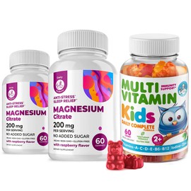 DR. MORITZ Kids Multivitamin Gummies 14 Essential Vitamins and Magnesium Gummies Sugar-Free - Daily Supplement Vitamin A,C,D,E Vegetarian B6&B12,Zinc,Biotin with Sugar-Free Magnesium Calm Chews for Kids&Adults