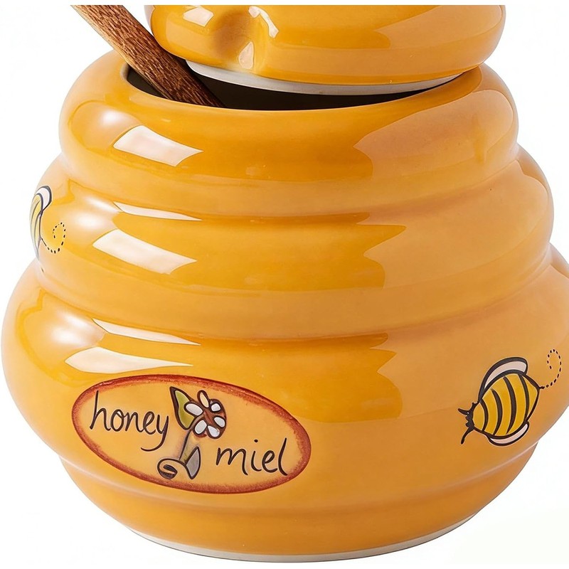 Mini Honey Jars - Ceramic No Drip Honey Container with
