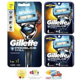 Gillette  9 Gillette Fusion Proshield Chill Flexball Razor Blades 8 Cartridges Proglide