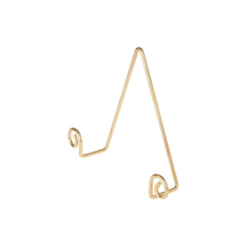 Bard's Shiny Gold-Toned Scroll Wall Mountable Plate Hanger, 7.5" H