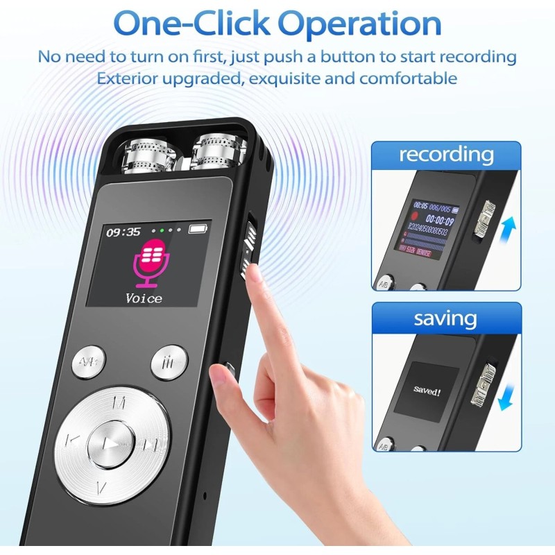 Bramded 64GB Digital Voice Recorder with Playback,Voice Activated Recorder with