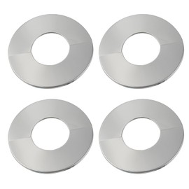 LC LICTOP Wall Split Flange Escutcheon Plate for 2.5 Inch Pipe, Round Stainless Steel Faucet Cover, 5.5 Inch Self-Adhesive Pipe Cover, Water Pipe Wall Hole for Laundry Bathroom Kitchen, 4Pcs Silver