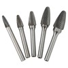 5pcs Carbide Burrs Single Cut Rotary File with 6mm/0.24in Shank