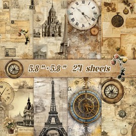 24 pages of decorative paper (Vintage Poster, 15*15cm)