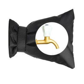 Tap Cosy Cover, 15 * 21cm Garden Tap Cover Outside Winter Tap Covers, Thick Outdoor Tap Protector from Frost Insulated Tap Frost Protector A3SLTFDZ-Black