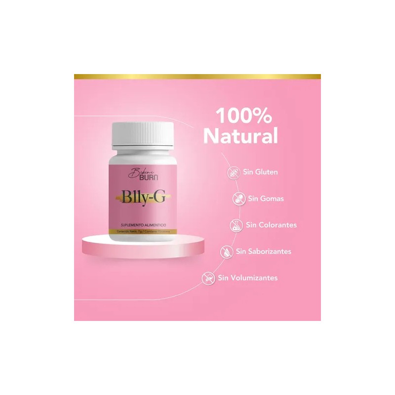 Suplemento Digestivo Natural Bikini Burn Blly-G Cápsulas Enzimáticas Sin Sabor