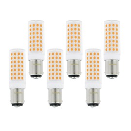 Lamsky 6-Pack Ba15d LED Bulb 7.5W Warm White 3000K 120V,75W 80W Halogen Equivalent,B15 Double Contact Bayonet Base Sewing Machine Bulb,JD Type T3/T4 Halogen Bulb Replacement,Not Dimmable