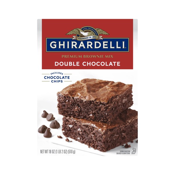 GHIRARDELLI Double Chocolate Premium Brownie Mix, 18 oz Boxes (Pack of 12)