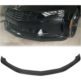 HECASA Front Bumper Lip Splitter Spoiler Compatible with 2016-2024 Chevy Camaro SS/ 2019-2024 LT LS RS Lower Lip Protector Kit Accessories Matte Black Plastic