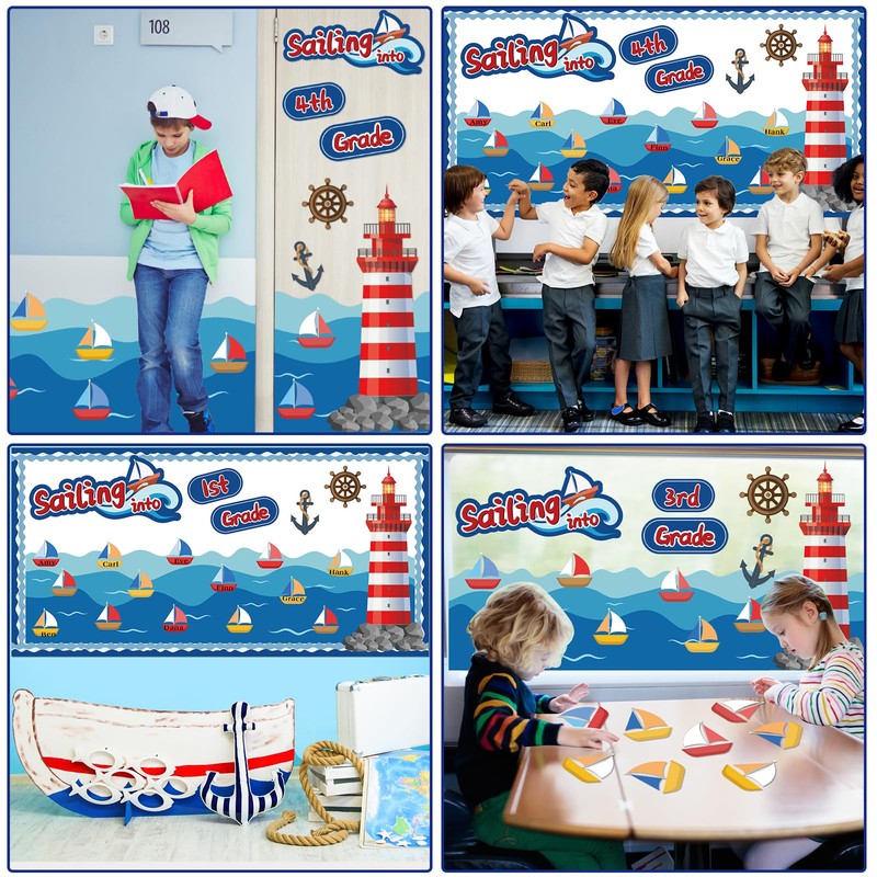 Nautical Bulletin Board Classroom Decorations Set Sailing into Wall Bulletin