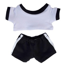 niannyyhouse 10cm 15cm 20cm Plush Doll Clothes Contrast T-Shirt Pants Sportswear Set Soft Stuffed Plush Toy Fancy Dress Accessories (A4, 20cm)