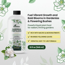 32oz Gardenia Fertilizer - Makes 192 Gallons of Liquid Gardenia Plant Fertilizer, Flowering Liquid Plant Food Outdoor, 6-2-4 NPK for Acid Loving Plants, Flower Food for Vibrant Growth & Blooms
