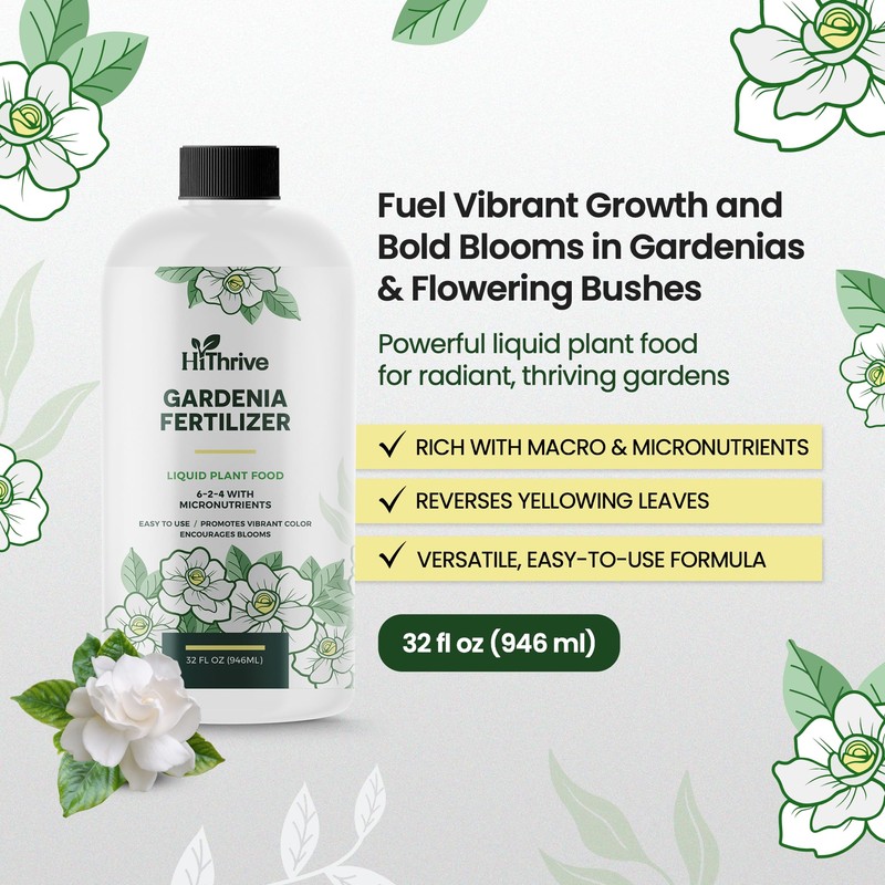 Gardenia Fertilizer for Vibrant Growth & Fragrant, Beautiful Blooms, 32oz