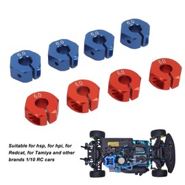 Hexágono de Rueda RC, 8 Piezas Adaptador Hexagonal de Rueda RC de Aleación de Aluminio Adaptador de Cubo Hexagonal de Tracción de Rueda de 12 Mm con Pasadores para Redcat 1/10