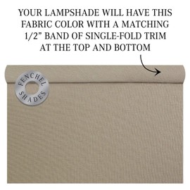 FenchelShades.com Lampshade 6" Top Diameter x 17" Bottom Diameter x 11" Slant Height with Washer (Spider) Attachment for Lamps with a Harp (Linen Stone)