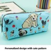 LParkin Cute Pug Dog Canvas Pencil Case Canvas Pen Bag