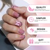 MOTIBACK French Tip Leopard Press on Nails - 24Pcs Short