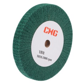 sourcing map Non-Woven Polishing Disc, Abrasive Fabric, Nylon Wire, 200 mm x 25 mm, 240 Grit, Stainless Steel, Copper, Green