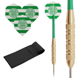 23g Celtic Brass Darts Set, Standard Shape Flights, Stems & Case