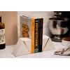 Cork & Mill Marble Book Ends for Shelves, Decorative Bookends