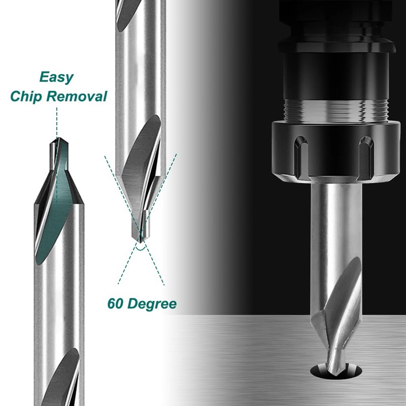 Saipe 8Pcs HSS Center Drill Bits Set 60-Degree Angle Combined
