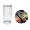Ockyunoo Stainless Steel Round Silver Rolling Grill Basket for Fish