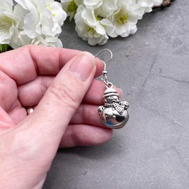 Snowman Charm Earrings - 46mm Tibetan Christmas Charms on Nickel Free Hooks