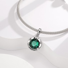 AMATOLOVE May Birthstone Charms for Bracelets Mens Bead Charm Family Happiness Happy Birthday Charm Gifts