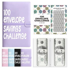 100 Days Money Saving Challenge Coin Envelope Budget Storage Book - Binding Covers With Daily Savings Tracker, Habit-Forming System, And Cash Savings Goal Of $5050 Develop A Consistent Savings Habit:_Purple