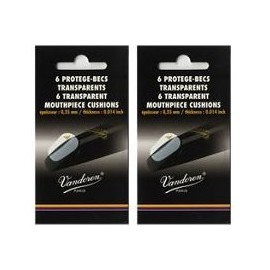 VANDOREN Bandolen Mouthpiece Cushion, Set of 6 (Set of 2) (0.35 mm, 2 x Clear)