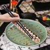 FloraVigo 8 Pairs Chopsticks Set Fibreglass Washable Black Sushi Sticks