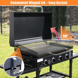Griddle Lid for 36" Blackstone Griddle, Back-hinged Design Hard Cover with Durable Handle – Heat Retaining, Fits 36" Griddles Models 1554 1863 1825 1818 1565 1560 and Other 36" Griddles