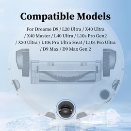 Wheels Accessories for Dreame D9/X40 Ultra/X40 Master/L20 Ultra/L40 Ultra/L10s Pro Gen2/L10s Pro Ultra Heat/D9 Max/D9 Max Gen 2/L10s Plus/L10s pro/D10s Pro/mova L300/L600 Replacement Parts Universal