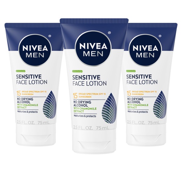 Nivea Men Sensitive Face Lotion with SPF 15, Broad Spectrum