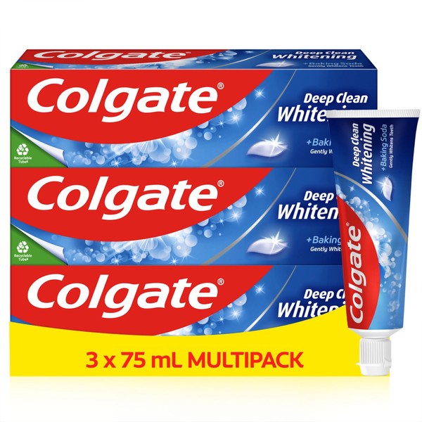 COLGATE Colgate Deep Clean Whitening Toothpaste, 3 x 75 ml
