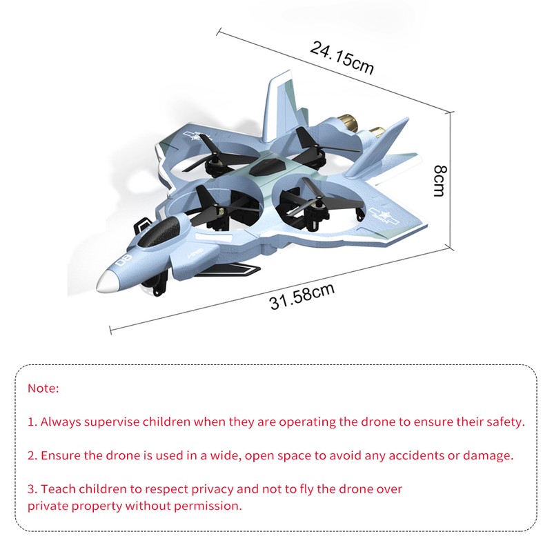 Remote Control Airplane, 2.4GHz Headless EPP Remote Control Plane with