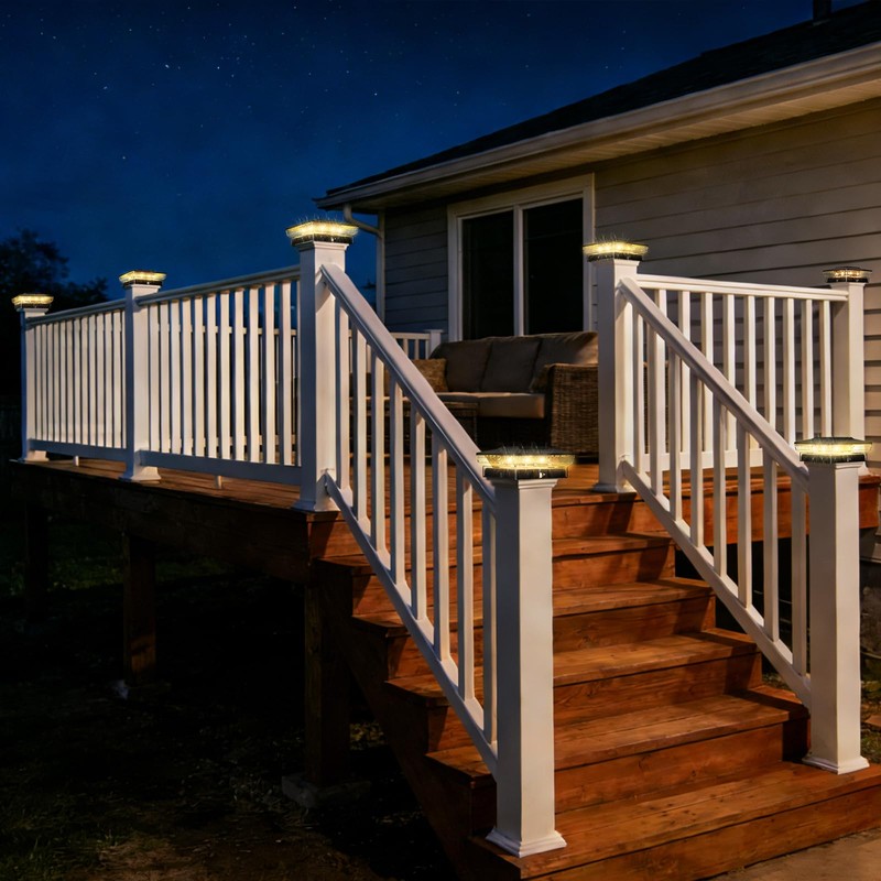 btfarm 4x4 Solar Post Cap Lights Outdoor, 2 Modes 16
