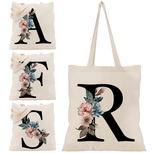 Initial Canvas Tote Bags for Womens - 35x40cm - Shoulder