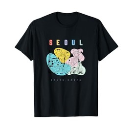 Seoul South Korea: Colorful Landmark Doodle Drawing T-Shirt