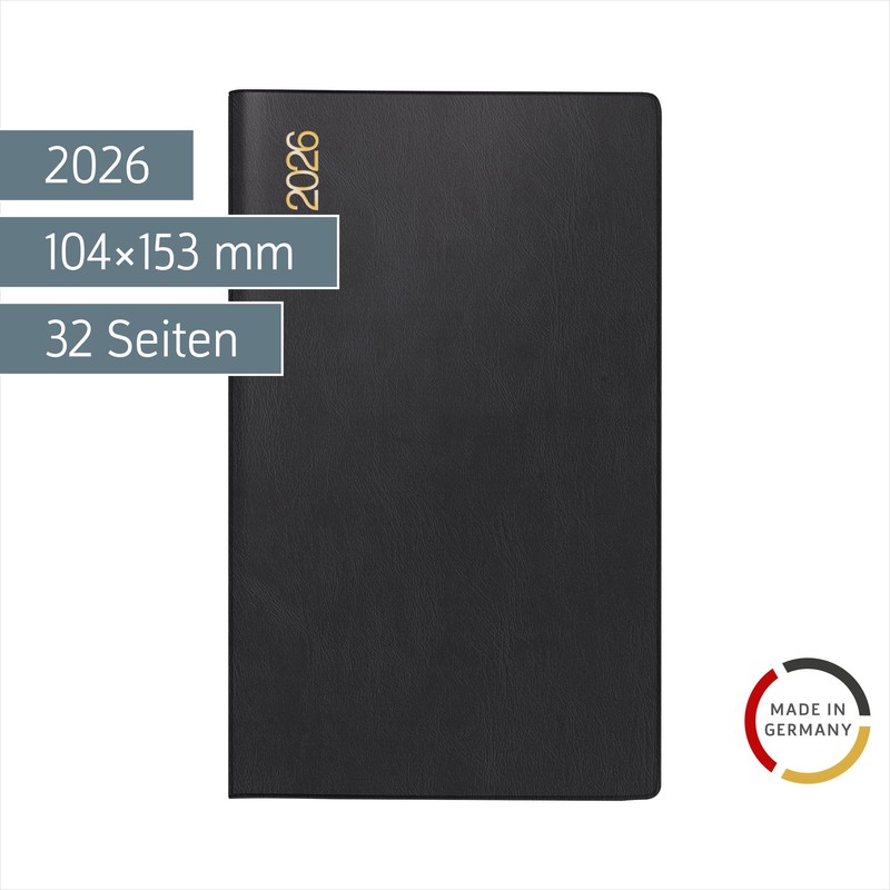 rido/idé Pocket Calendar Model Uni Planner 2026 | A6, Plastic,