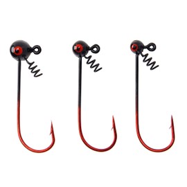 Bass Football Head Jigs, Shaky Head Jig Hooks with Screw Lock Wacky Fishing Jigs Worm Bait Jigs Swimbait Hooks for Bass Walleye Crappie Trout
