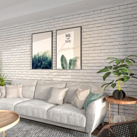 Tomete White Brick Peel and Stick Wallpaper Gray Faux 3D Brick Contact Paper for Walls Self Adhesive Removable Backsplash for Kitchen Bathroom, Vintage Stick on Wallpaper, 118” L *17.3” W, Waterproof