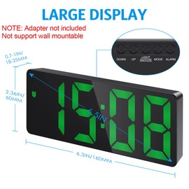 Upgraded Ankilo Digital LED Alarm Clock, Electronic Desktop Clock with Temperature Display, Adjustable Brightness, Voice Control, 12/24H Display for Home, Bedroom, Office, Green