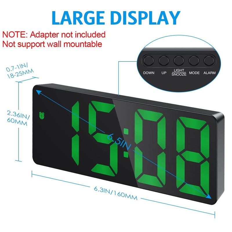 Upgraded Ankilo Digital LED Alarm Clock, Electronic Desktop Clock with